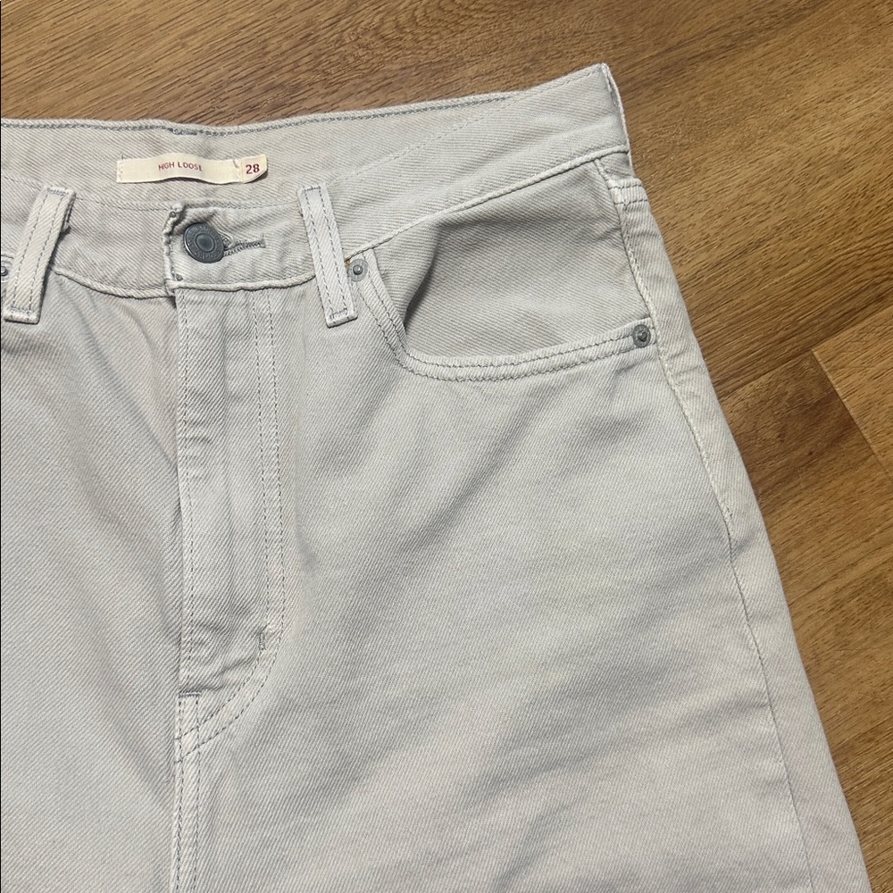 Levi's Women's High Loose Jeans in Mushrooms Grey Size 28‎ - Picture 4 of 8